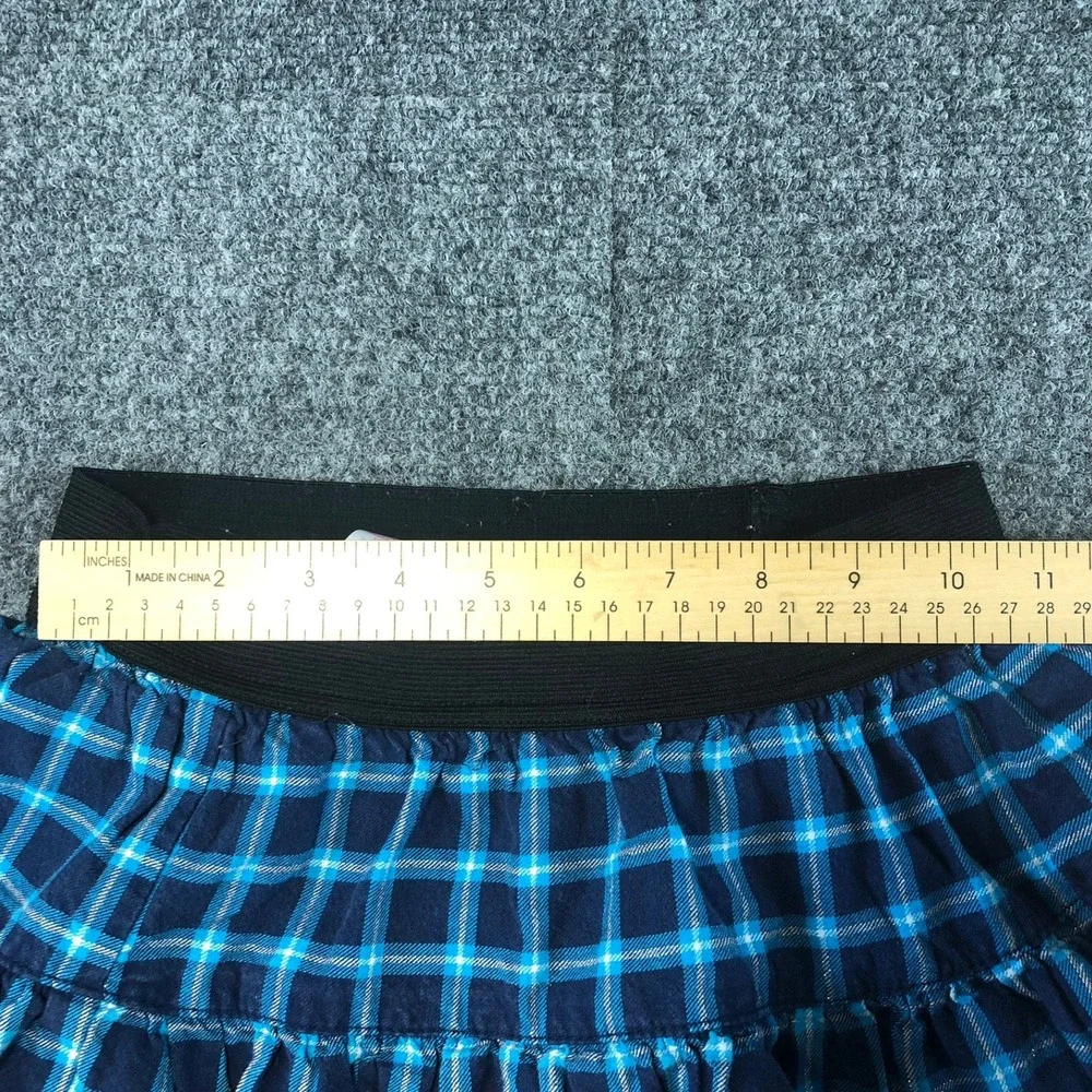 Justice‎ Plaid Ruffle Skirt with Built in Shorts Girls Size 7 Blue